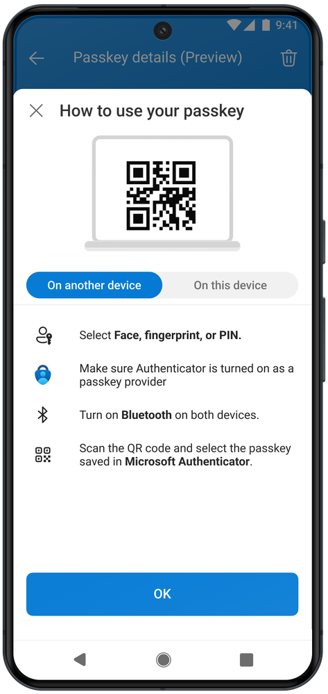 図 4: Microsoft Authenticator のパスキー